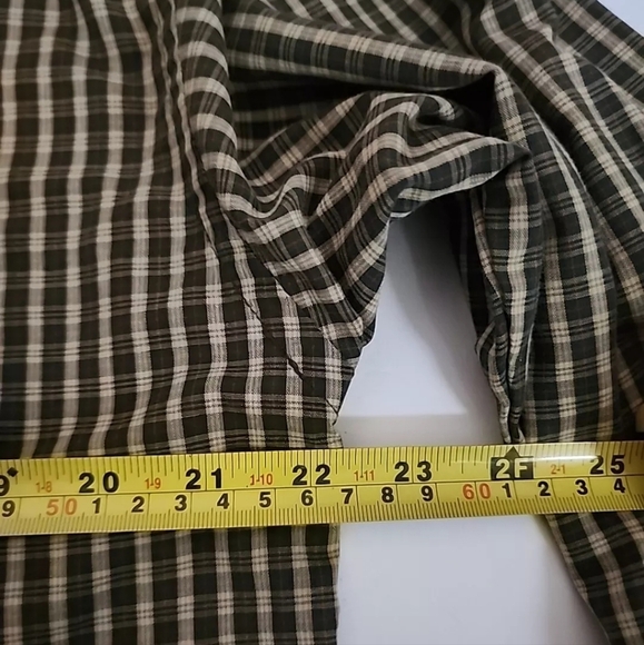 Van Heusen Large Men yellow tan black plaid casual long sleeve dress shirt - Picture 8 of 9